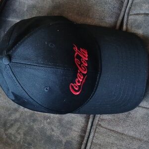 Coca Cola Baseball Cap Black & Red Lettering Velcro Closure New Beckley WV